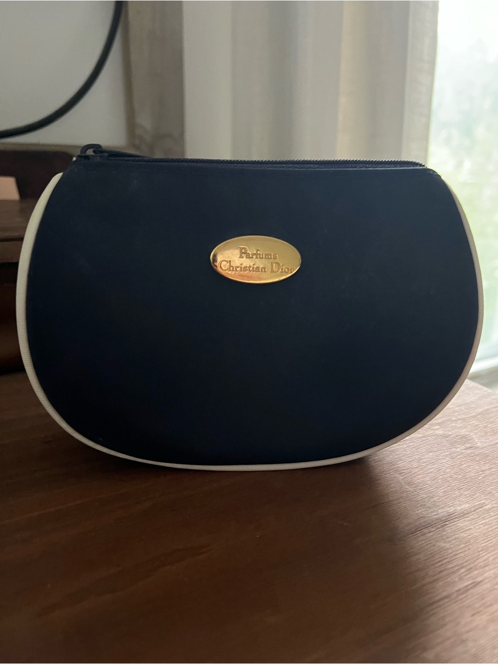 Dior vintage Navy and White Cosmetic Pouch